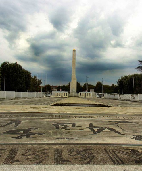 Foro Italico, widok na obelisk Mussoliniego od strony stadionu