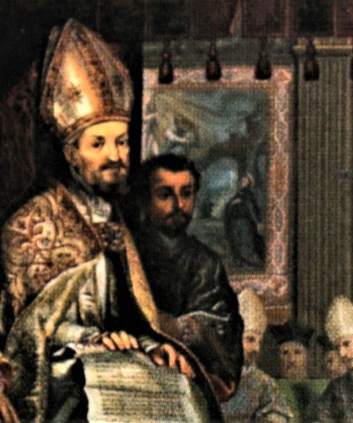 Nagrobek papieża Grzegorza XV i kardynała Ludovico Ludovisi, fragment, kościół Sant'Ignazio
