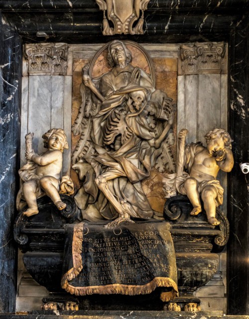 Domenico Guidi, nagrobek Camilla del Corno, fragment, kościół Santissimi nomi di Gesù e Maria