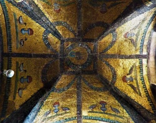 Baptysterium San Giovanni in Laterano, kaplica św. Jana Ewangelisty, sklepienie, mozaiki z czasów papieża Hilarego, V w.