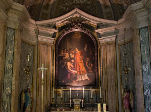 Św. Wawrzyniec udzielający chrztu Hipolitowi i jego rodzinie, Giovanni Battista Speranza, kościół San Lorenzo in Fonte